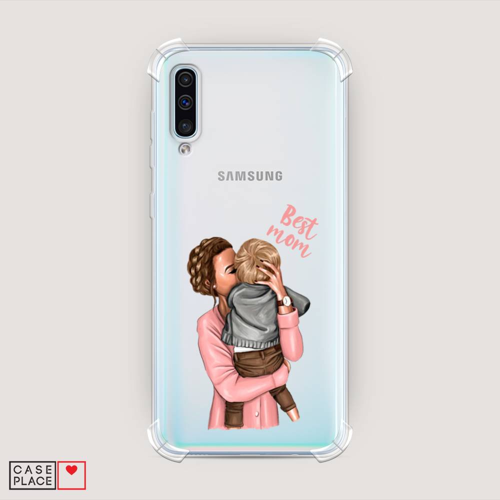 фото Противоударный силиконовый чехол "мама с малышом" на samsung galaxy a50 awog