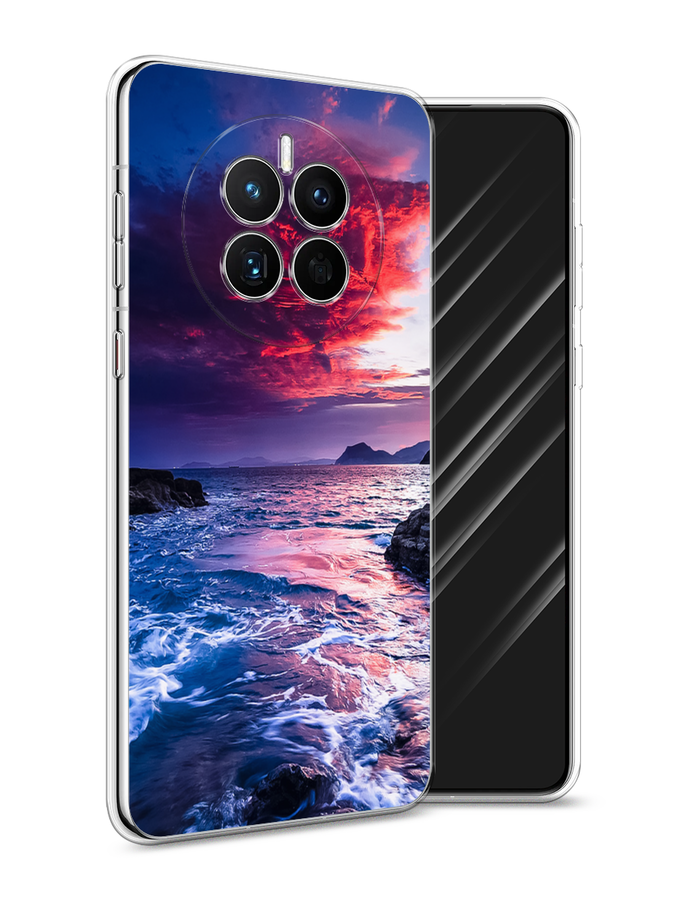 

Чехол Awog на Huawei Mate 50 "Волны 1", Розовый;синий, 6109850-4