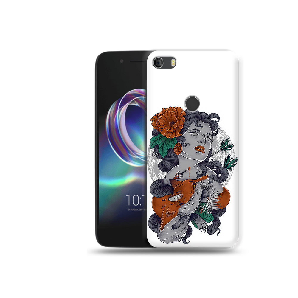 

Чехол MyPads Tocco для Alcatel Idol 5 темная девушка с лисой, Прозрачный, Tocco