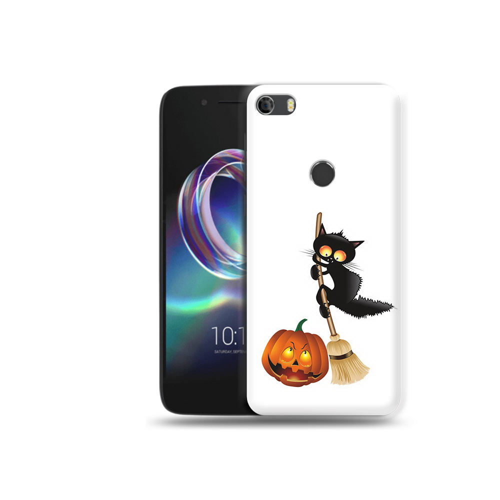 

Чехол MyPads Tocco для Alcatel Idol 5 хэлуинский котик, Прозрачный, Tocco