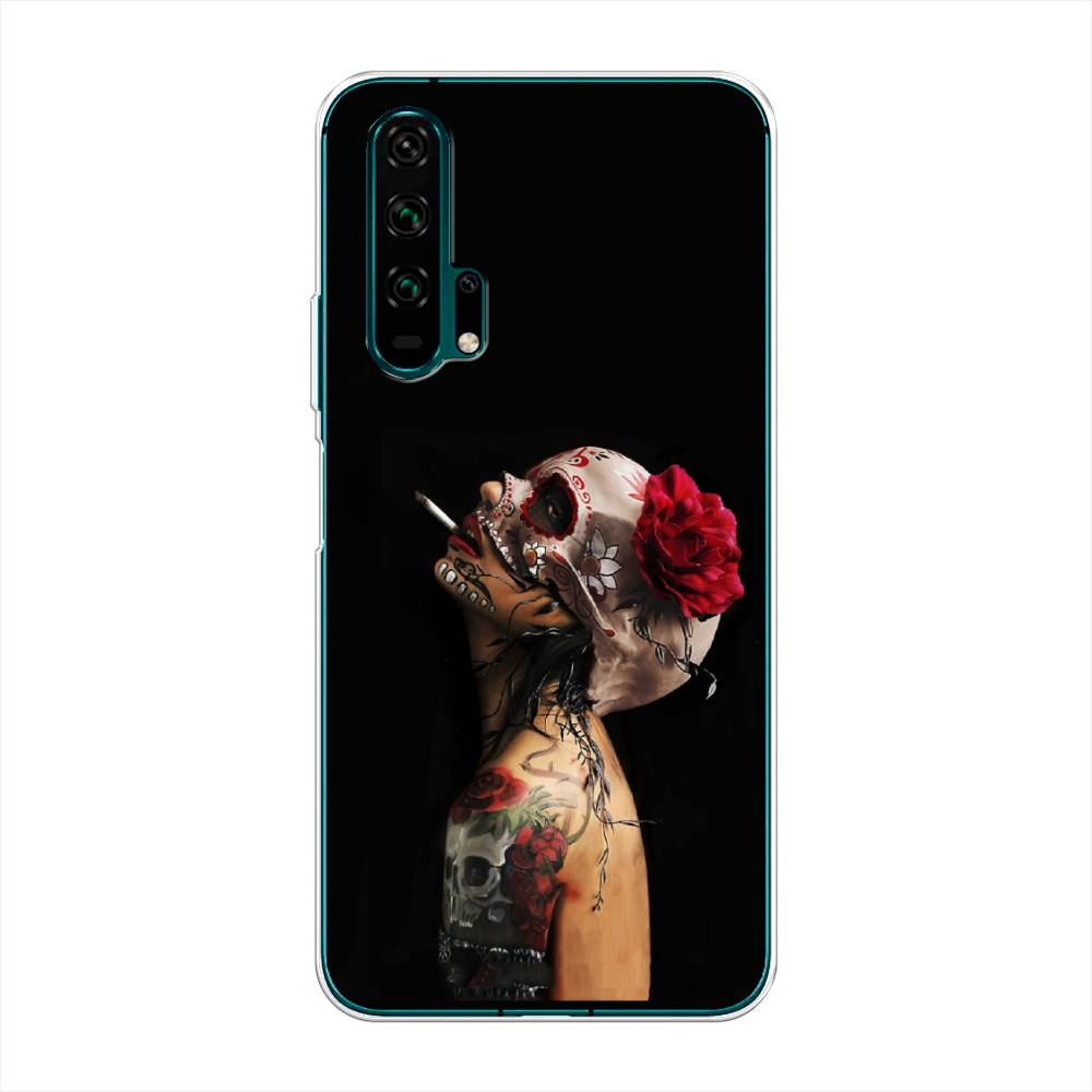 фото Чехол awog "девушка с черепом" для honor 20 pro