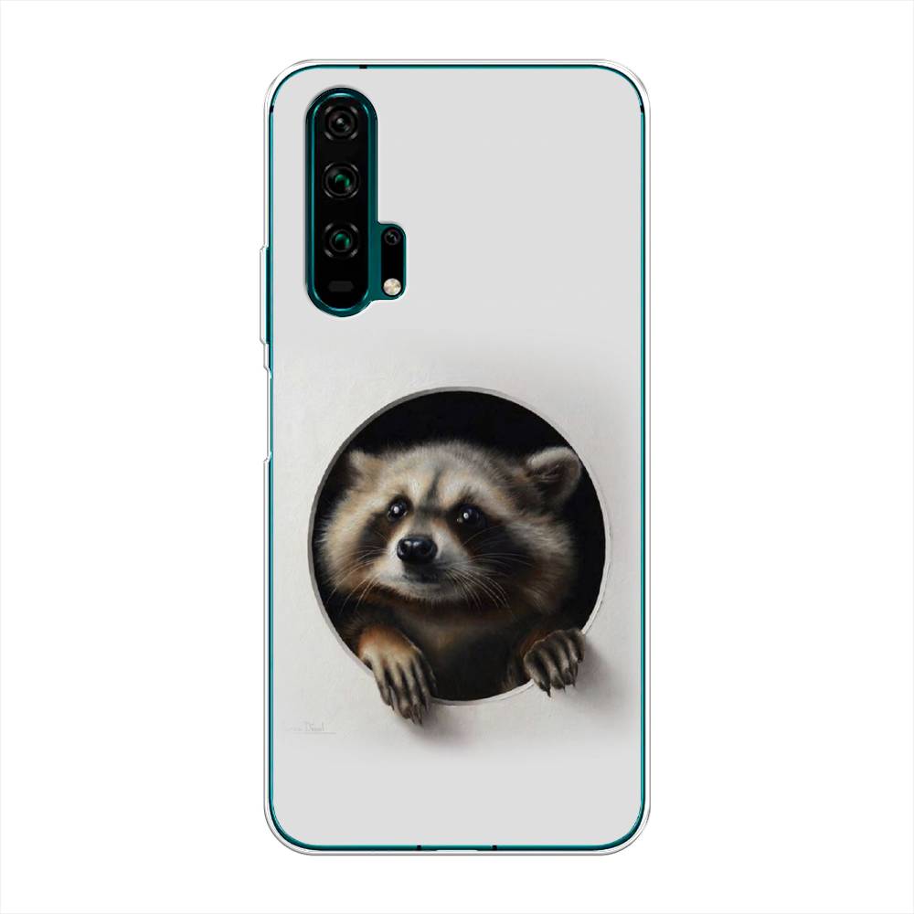 

Чехол Awog на Honor 20 Pro "Любопытный енот", Разноцветный, 69350-1