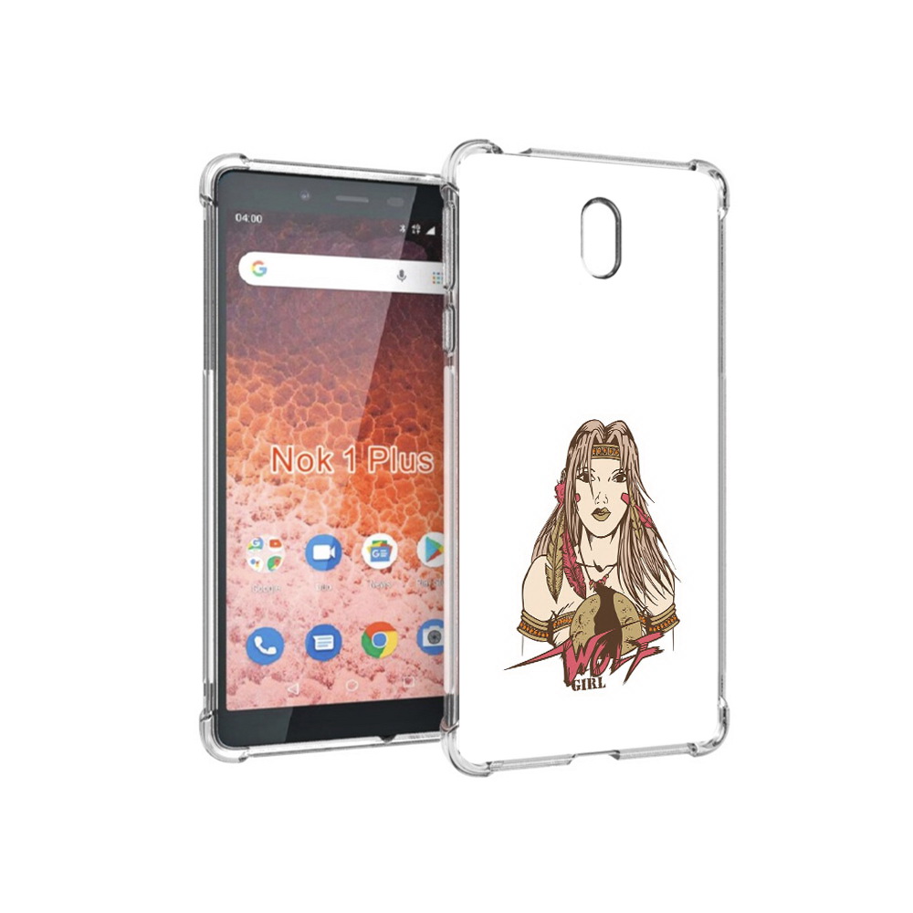 

Чехол MyPads Tocco для Nokia 1 Plus девушка волк (PT129147.112.306), Прозрачный, Tocco