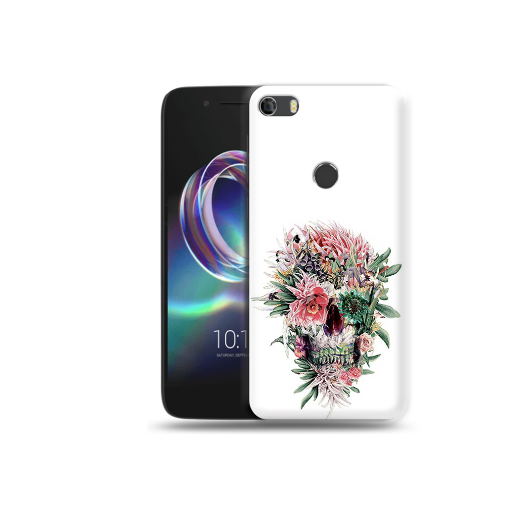 

Чехол MyPads Tocco для Alcatel Idol 5 череп из цветов, Прозрачный, Tocco