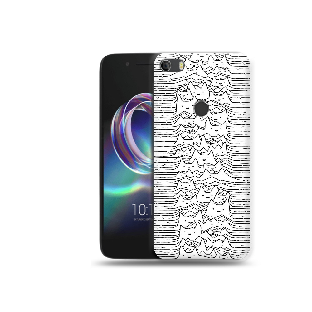 

Чехол MyPads Tocco для Alcatel Idol 5 черно белые коты 3D, Прозрачный, Tocco