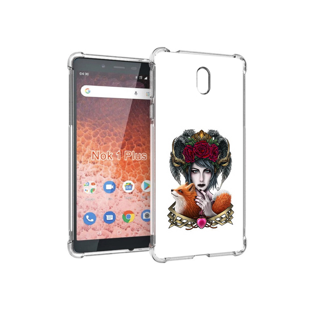 

Чехол MyPads Tocco для Nokia 1 Plus девушка с лисой (PT129147.112.314), Прозрачный, Tocco