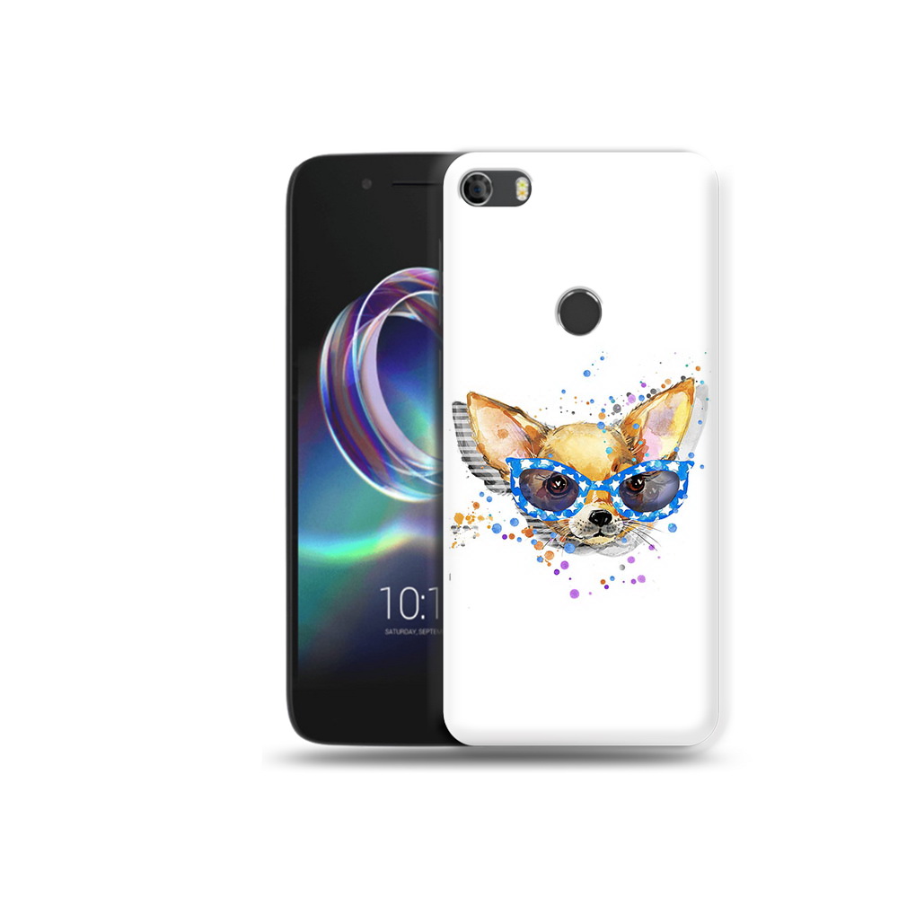 

Чехол MyPads Tocco для Alcatel Idol 5 чихуа-хуа в очках, Прозрачный, Tocco