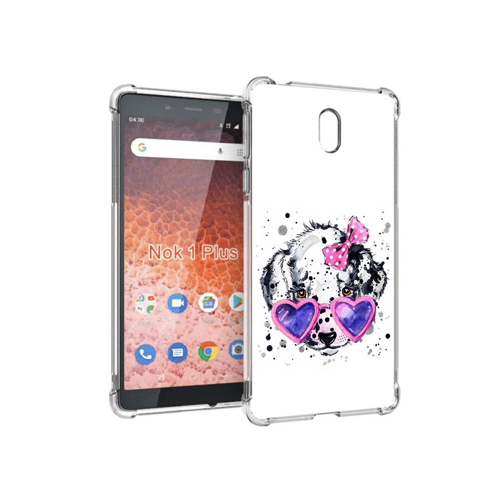 

Чехол MyPads Tocco для Nokia 1 Plus долматинец в очках (PT129147.112.337), Прозрачный, Tocco