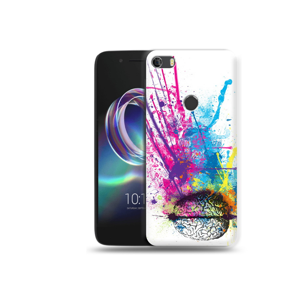 

Чехол MyPads Tocco для Alcatel Idol 5 яркий красочный мозг, Прозрачный, Tocco