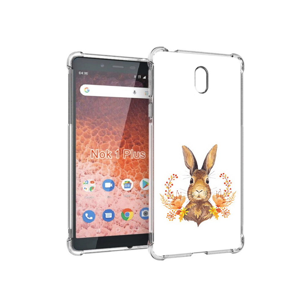 

Чехол MyPads Tocco для Nokia 1 Plus зайка в цветах (PT129147.112.349), Прозрачный, Tocco