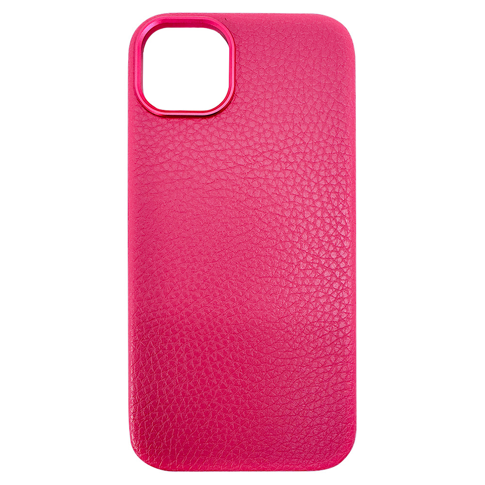 фото Кожаный чехол личи с magsafe для iphone 14 plus, igrape (розовый)