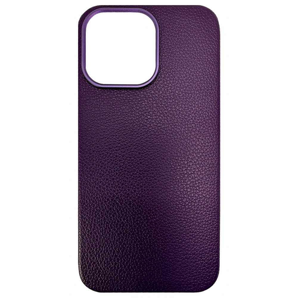 

Кожаный чехол личи с MagSafe для iPhone 14 Pro Max, iGrape (Фиолетовый), lychee14promax