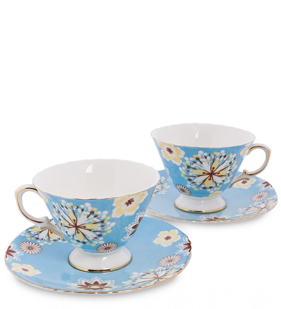 AS-45 Чайный набор на 2 персоны Антонелла Pavone, голубой, фарфор  - Купить