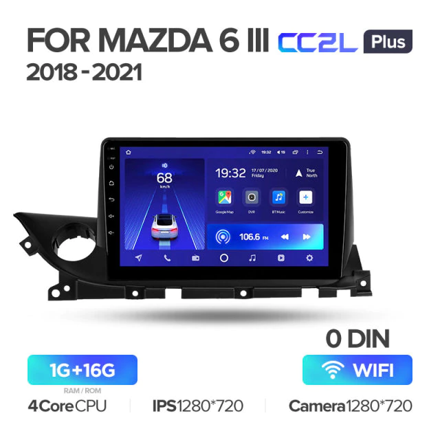 

Штатная магнитола Teyes CC2L Plus Mazda 6 3 GJ GL (0Din) 2018-2021 2+32G, CC2L Plus