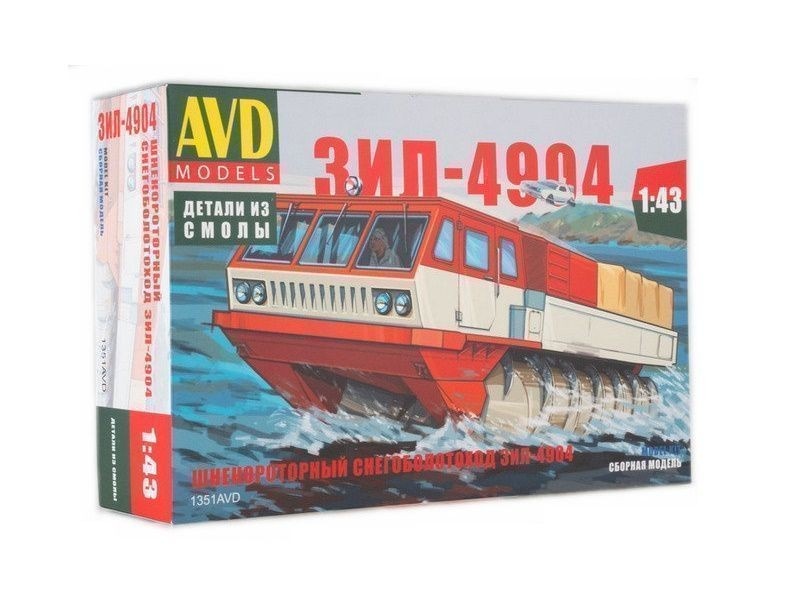 фото Сборная модель avd шнекороторный снегоболотоход зил-4904, 1/43 avd models