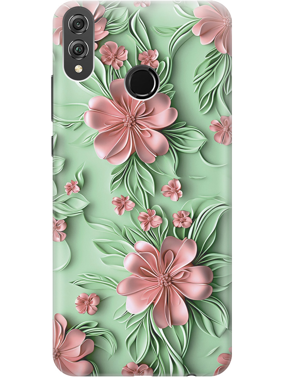 

Силиконовый чехол на Honor 8X с принтом "Розовые цветы на мятном фоне", Прозрачный;зеленый;розовый, 719355521