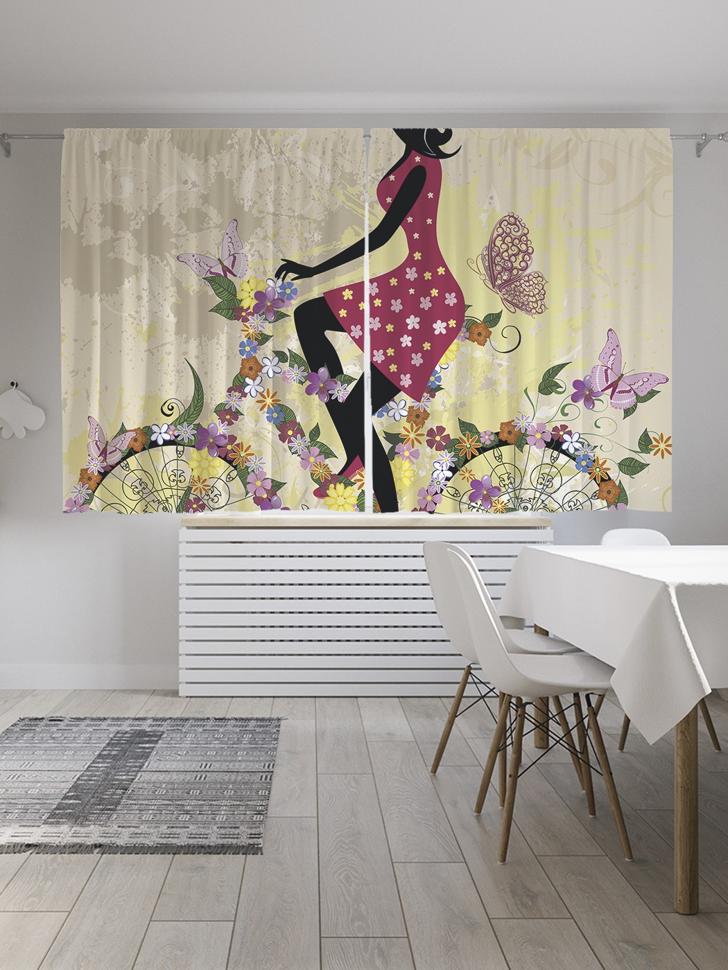 

Классические шторы JoyArty "Велобабочка", серия Oxford DeLux, 2 полотна 145x180 см, Велобабочка