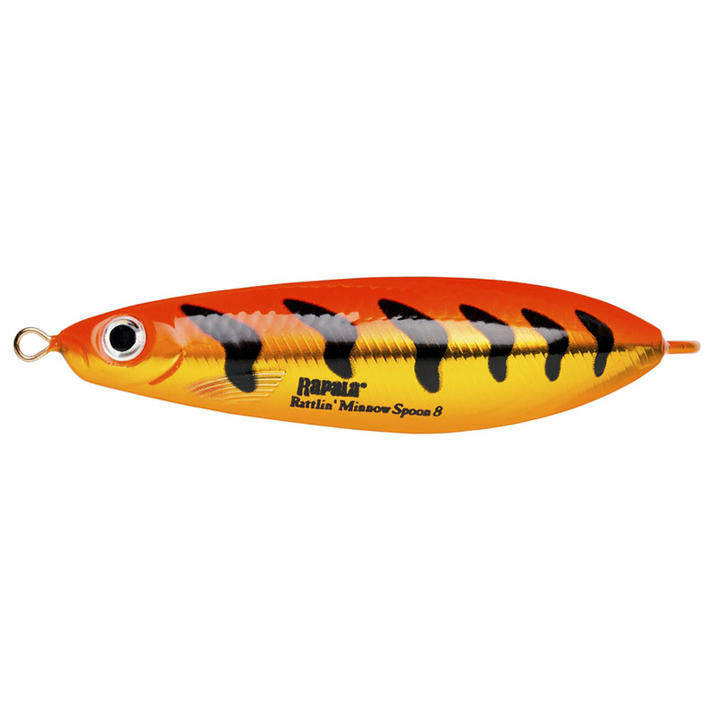 

Блесна незацепляющаяся Rapala Rattlin' Minnow Spoon RMSR08 цвет GFRT, Черный;оранжевый;красный, Rattlin' Minnow Spoon