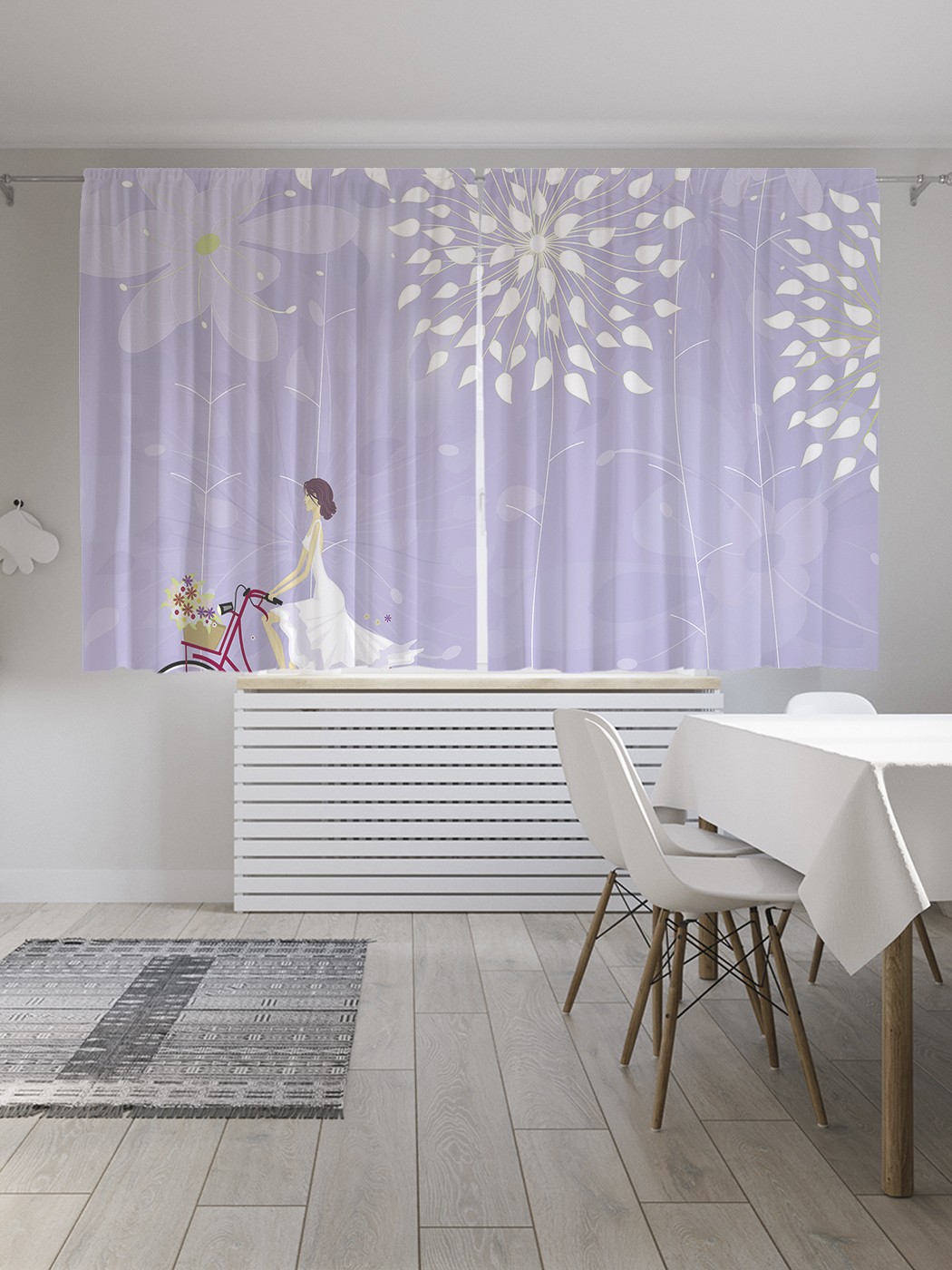 фото Классические шторы joyarty "мобильная цветочница", oxford delux, 2 полотна 145x180 см