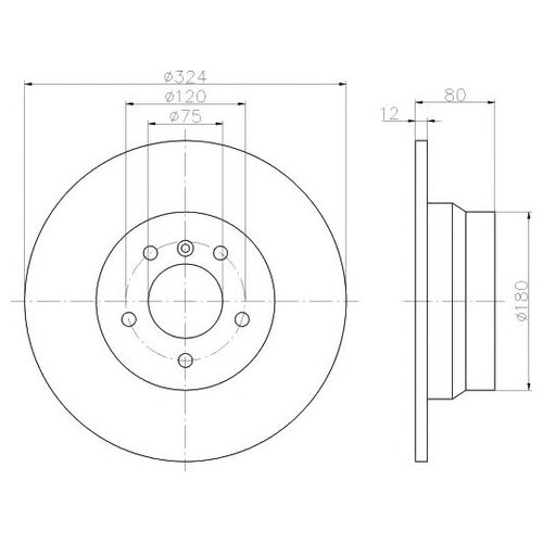 фото Тормозной диск задний hella 8dd355107771 для bmw x5 e53 hella pagid/behr