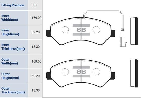 

Колодки Передние Peugeot Boxer, Citroen Jumper, Fiat Ducato (250) 06- Sp1716a Sangsin brak
