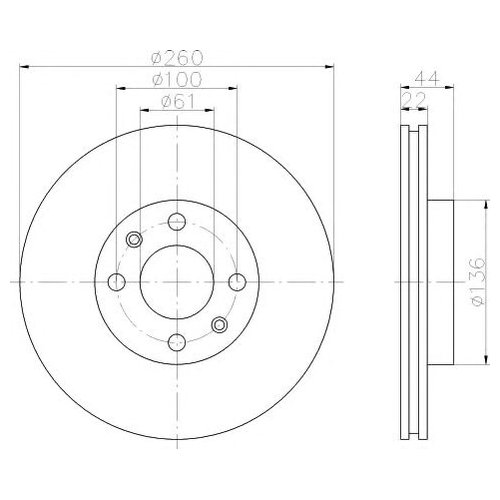 фото Тормозной диск передний hella 8dd355109331 hella pagid/behr