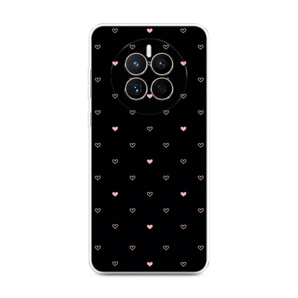 

Чехол Awog на Huawei Mate 50 "Черный фон и сердечки", Розовый;серый;черный, 6109850-3