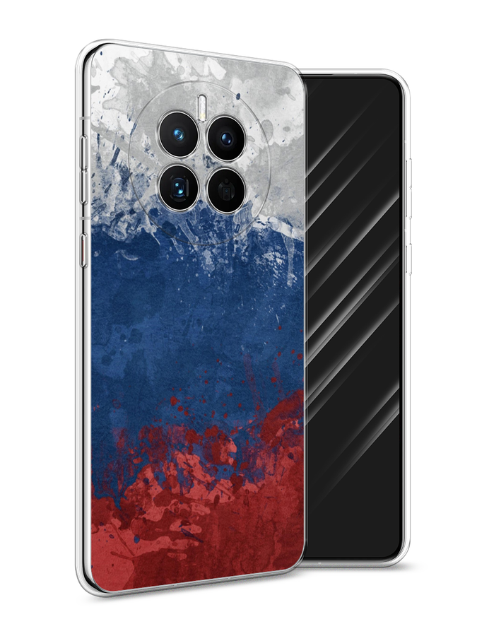 

Чехол Awog на Huawei Mate 50 "Флаг России неровный", Белый;синий;красный, 6109850-5