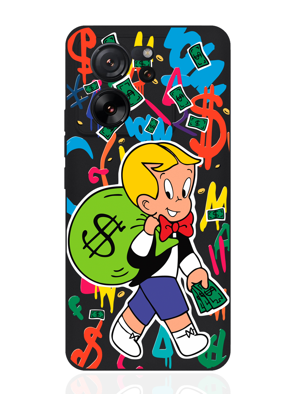 

Чехол для смартфона Xiaomi 13T черный силиконовый Monopoly Richie Rich, Разноцветный, Xiaomi