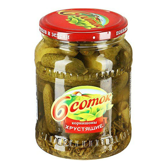 

Корнишоны 6 соток хрустящие 670 г