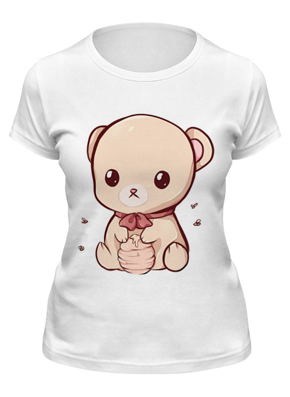 

Футболка женская Printio Футболка мишка белая 2XL, Белый, Футболка "мишка"