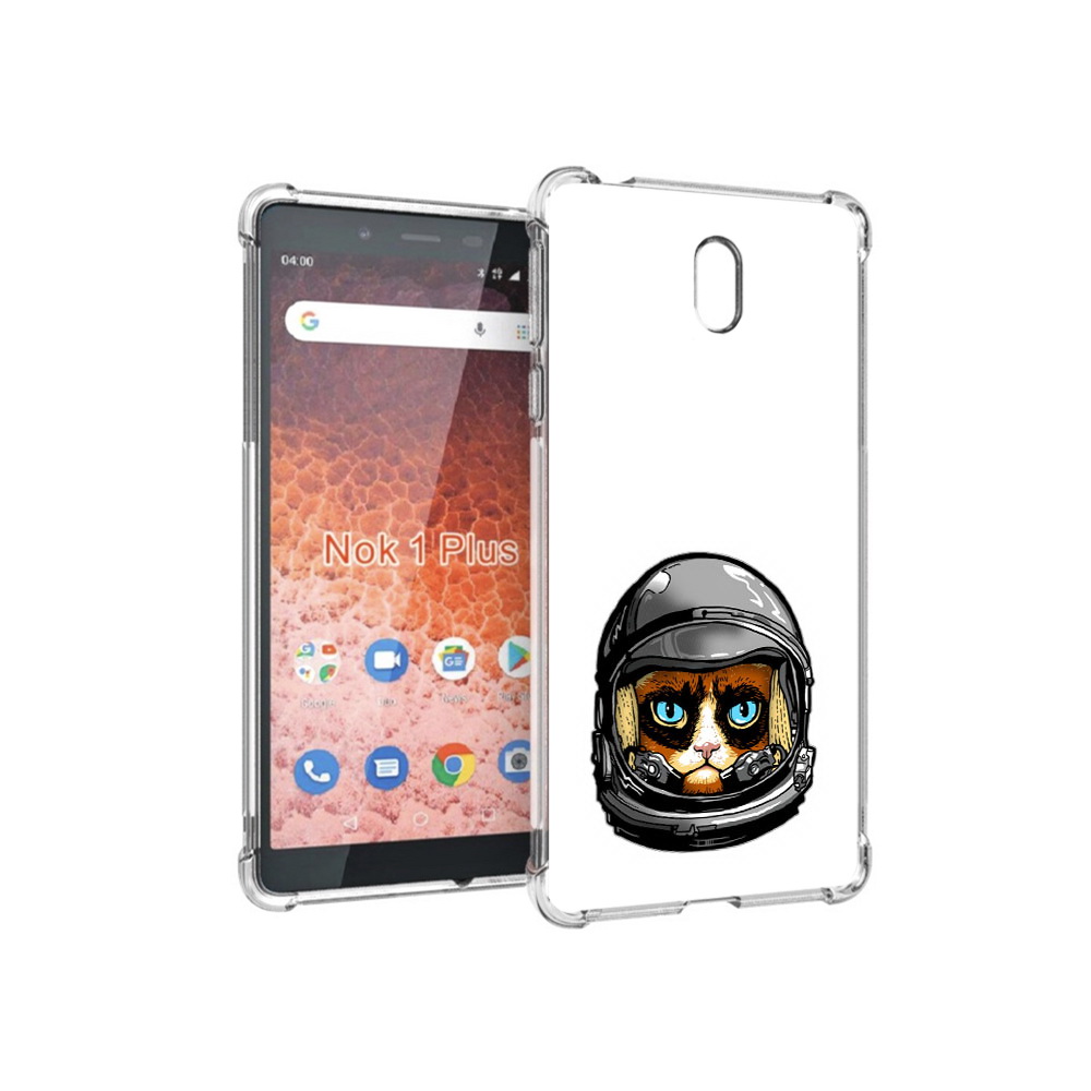 

Чехол MyPads Tocco для Nokia 1 Plus кот космонавт (PT129147.112.400), Прозрачный, Tocco