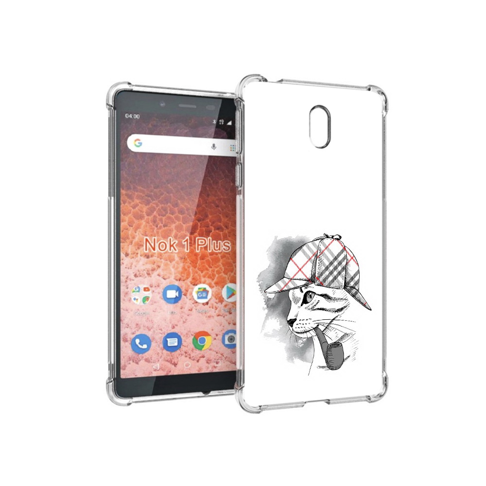Чехол MyPads Tocco для Nokia 1 Plus кошка с трубкой (PT129147.112.405)