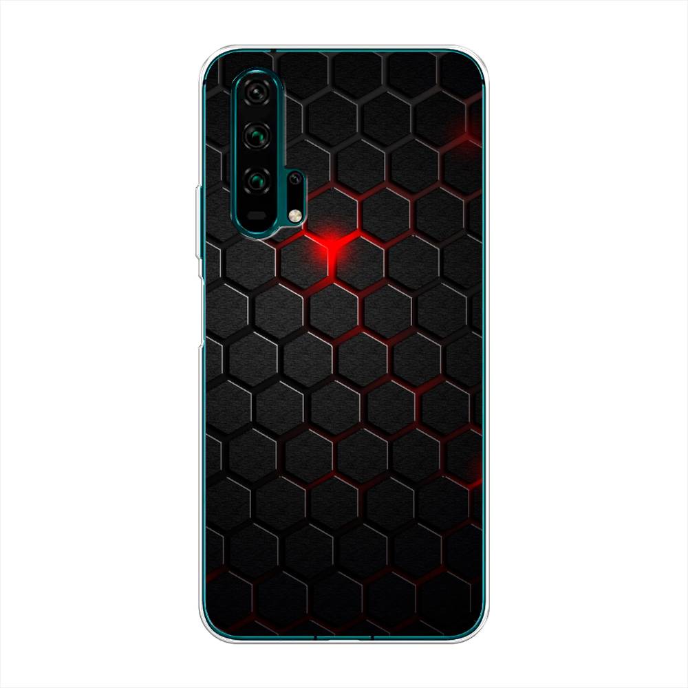 фото Чехол awog "фон соты красные" для honor 20 pro