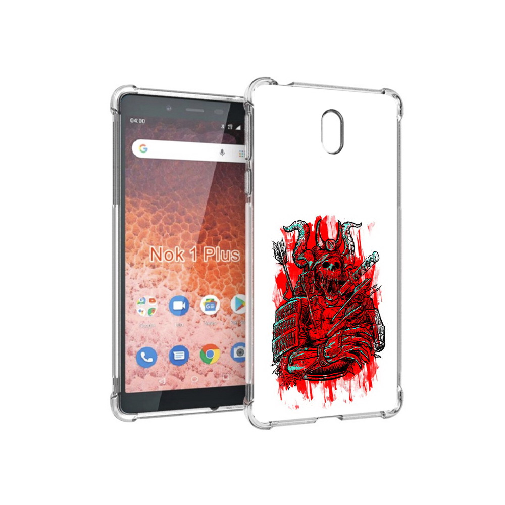 

Чехол MyPads Tocco для Nokia 1 Plus красный скелет воин (PT129147.112.413), Прозрачный, Tocco