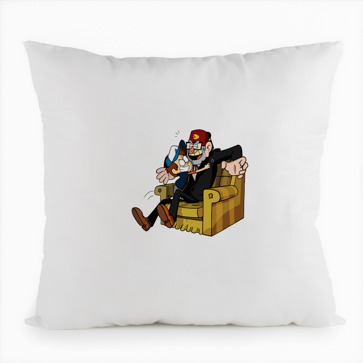 

Подушка белая CoolPodarok Мультфильмы.Гравити Фолз..Gravity falls.(мужчина в кресле), Белый