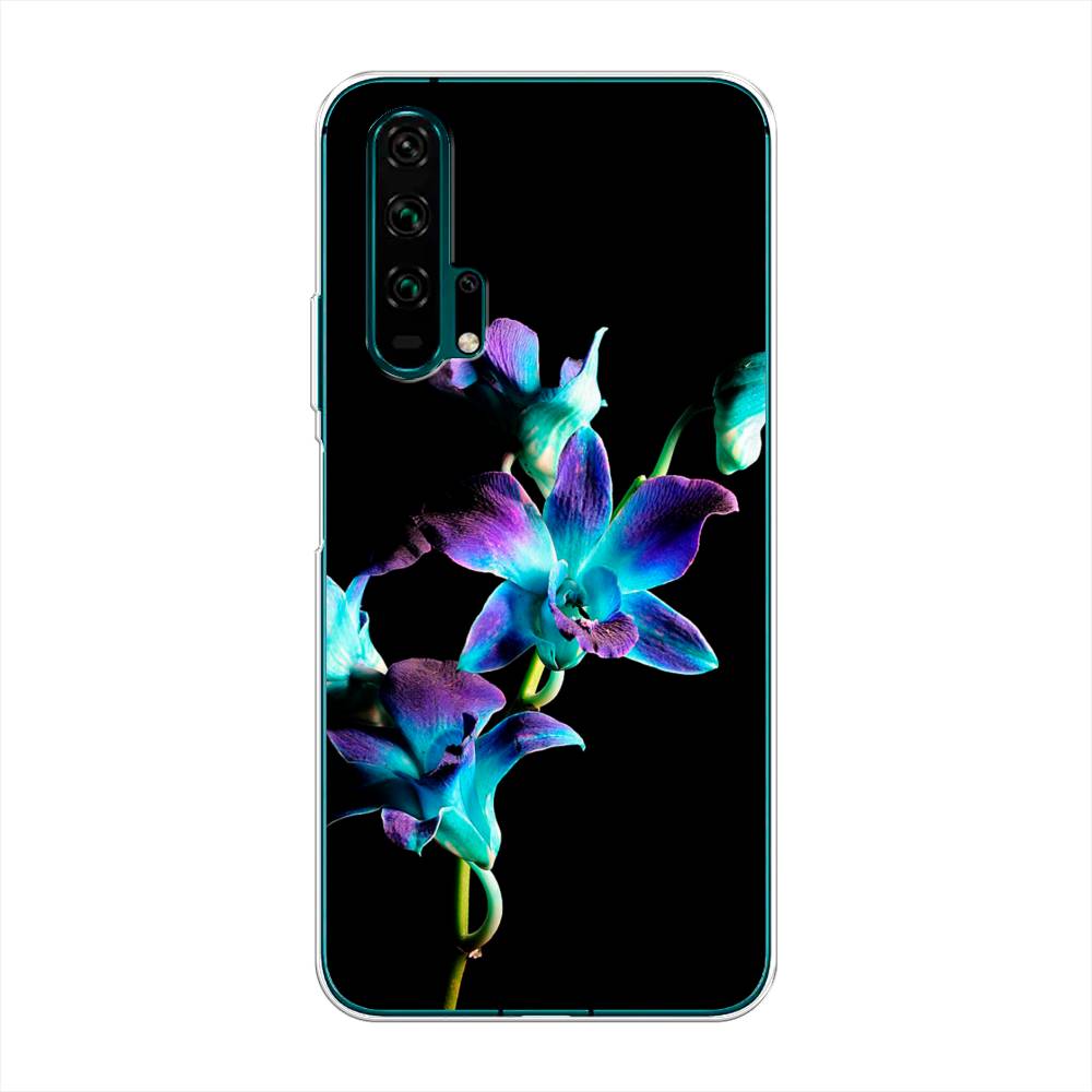 

Чехол Awog на Honor 20 Pro "Синий цветок на черном", Разноцветный, 69350-8