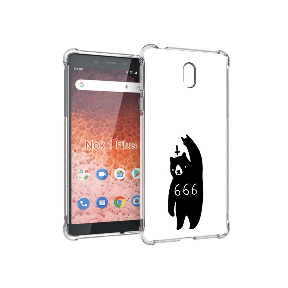 

Чехол MyPads Tocco для Nokia 1 Plus медведь 666 (PT129147.112.462), Прозрачный, Tocco