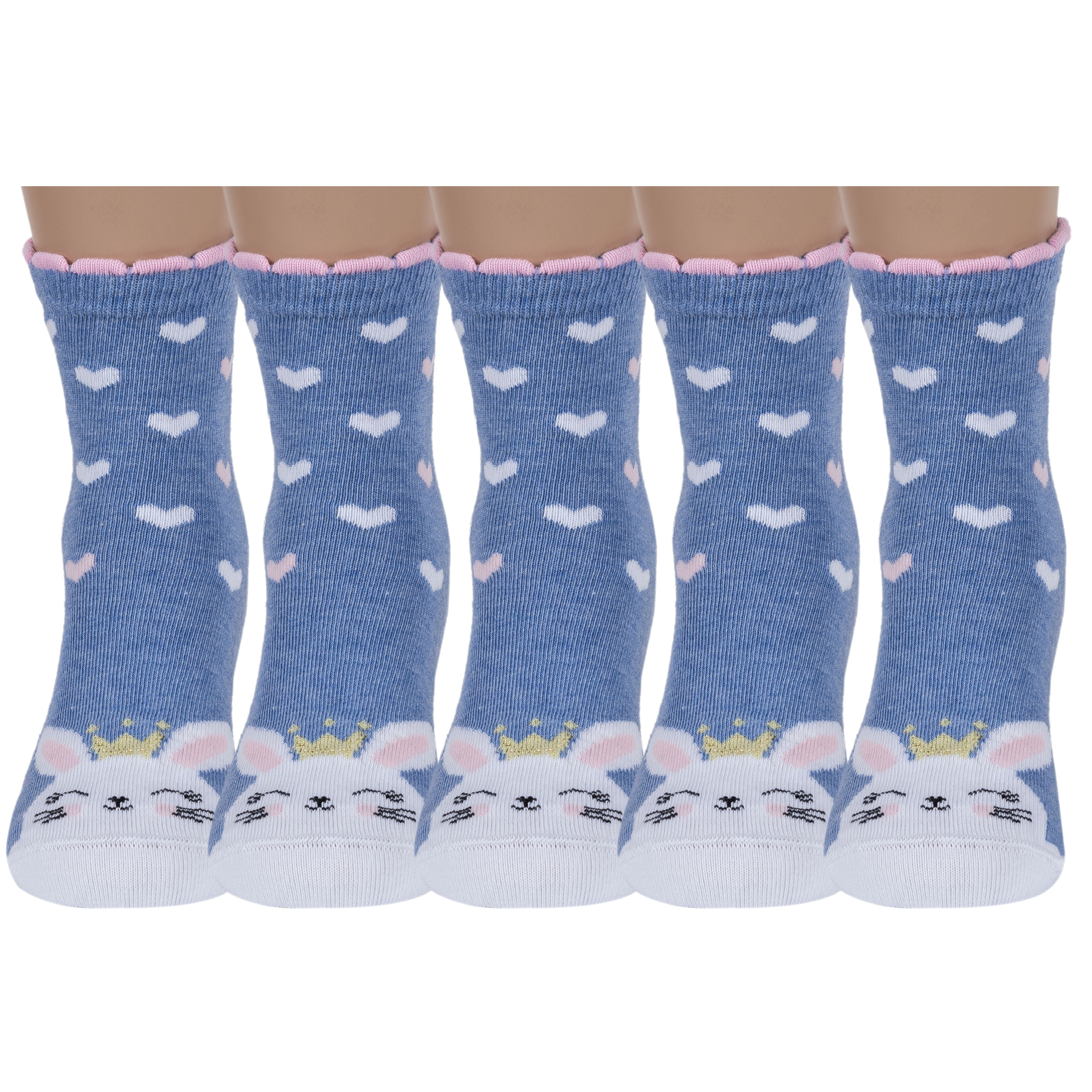 

Носки для девочек Rusocks 5-ДТ-95/1 цв. синий; белый; розовый р. 24, 5-ДТ-95/1