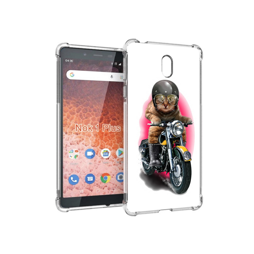 

Чехол MyPads Tocco для Nokia 1 Plus мото-кот (PT129147.112.485), Прозрачный, Tocco