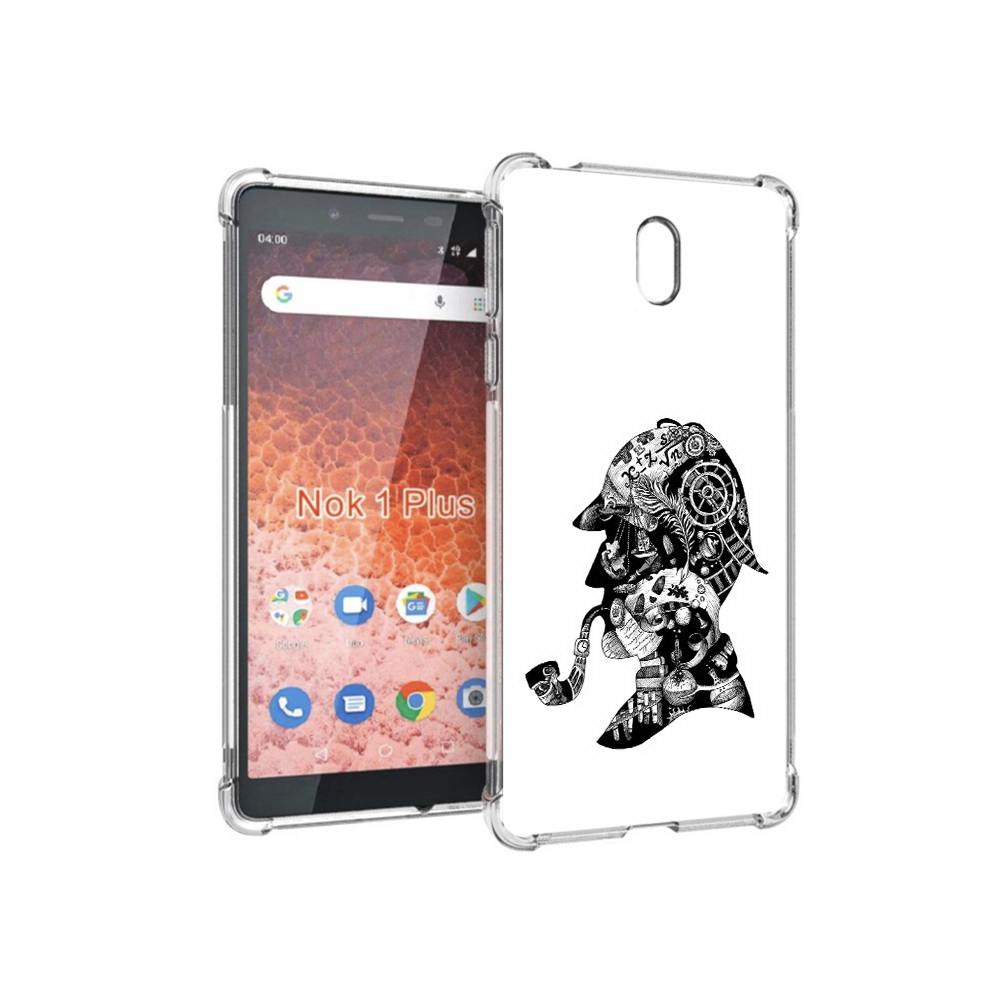 

Чехол MyPads Tocco для Nokia 1 Plus мужчина с трубкой абстракция (PT129147.112.488), Прозрачный, Tocco