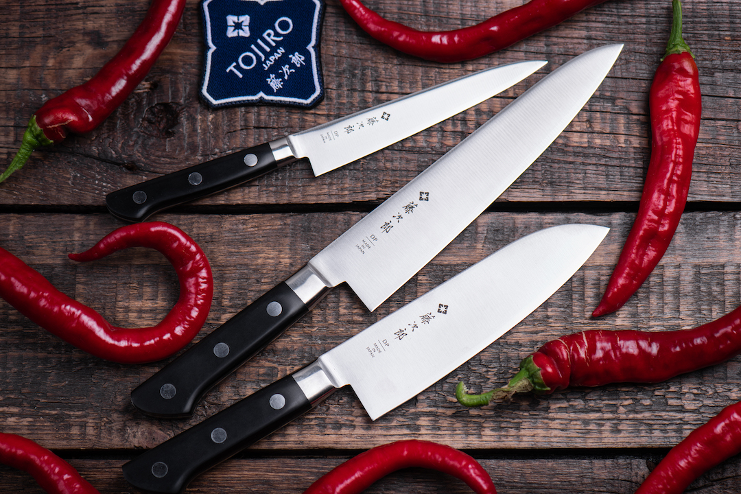 Набор кухонных ножей TOJIRO, Японские ножи, сталь VG-10, 3 ножа, Япония DP-GIFTSET-A