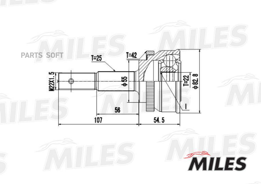 

Шрус Nissan Almera N15/Sunny 1.4-2.0d 90-00 Нар. (Abs) Miles арт. GA20291