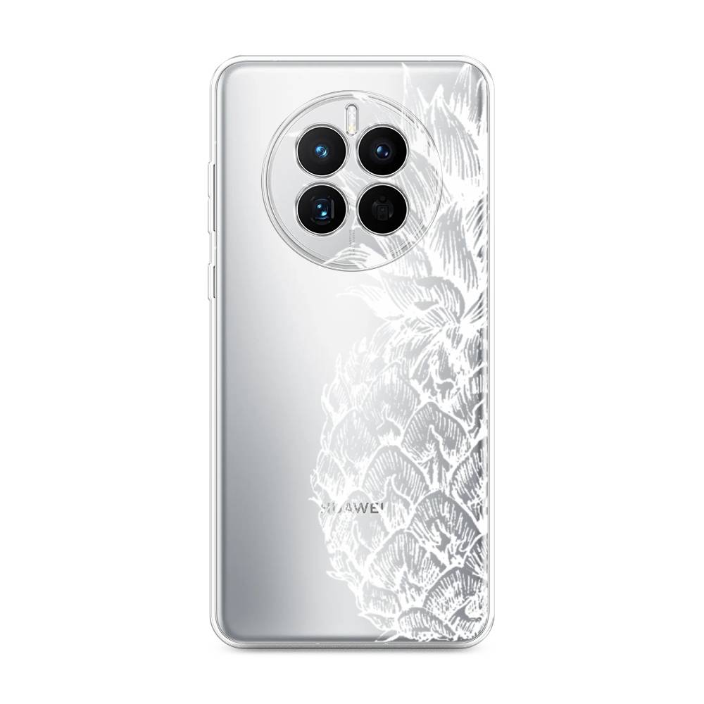 

Чехол Awog на Huawei Mate 50 "Ананас графика белая", Белый, 6109850-10