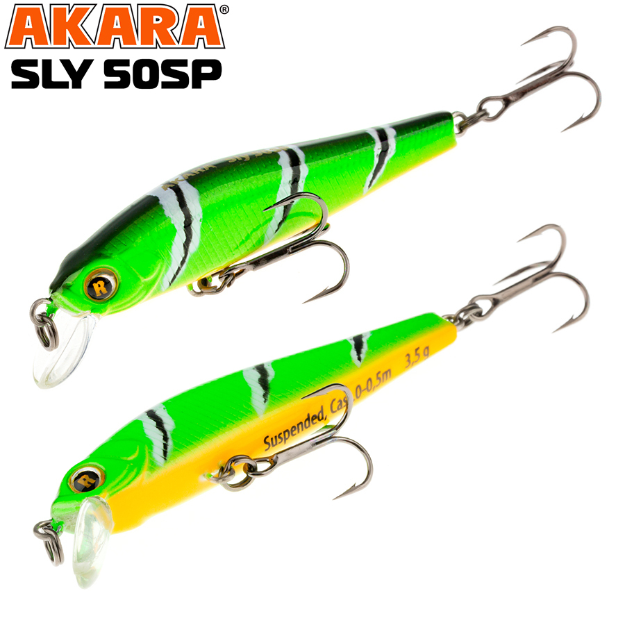 

Воблер Akara Sly 50SP 3,5 гр 1/8 oz 2,0 in A107, Разноцветный, Sly