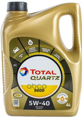 

Моторное масло Total синтетическое 5W40 QUARTZ 9000 4л