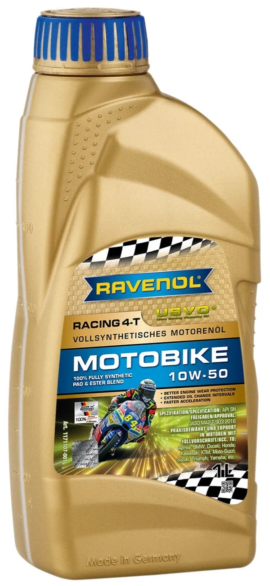 

Моторное масло Ravenol Racing 4-T Motobike Sae 10W50 1л