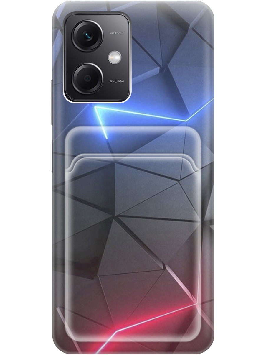 

Силиконовый чехол на Xiaomi Redmi Note 12 с рисунком "Графитовые грани", Серый;синий, 20011972