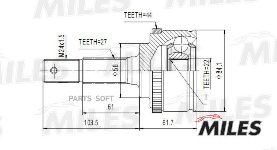 

Шрус Наружный Nissan Primera 1.6 96-02 (С Abs) (Gkn 303380) Ga20311 Miles арт. GA20311