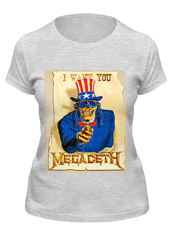 

Футболка женская Printio Megadeth серая M, Серый, Megadeth